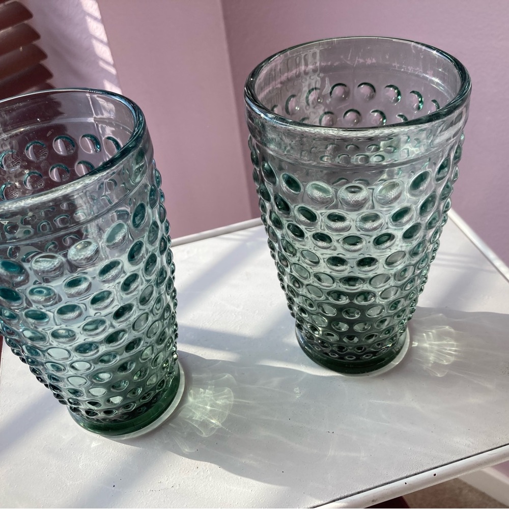 Elegant Green Glass Vases